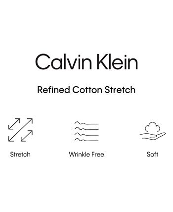 Calvin Klein Mens Slim Fit Stretch Performance Plaid Dress Shirt Brown Size 18x34 35