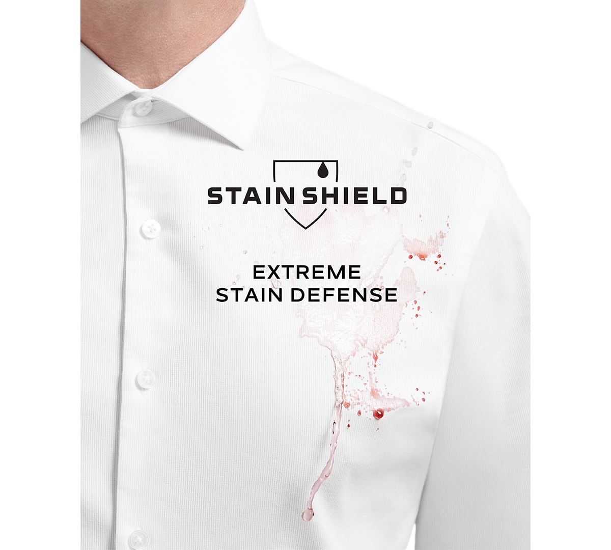 Shop Van Heusen Men's Stain Shield Regular Fit Dress Shirt In Navy
