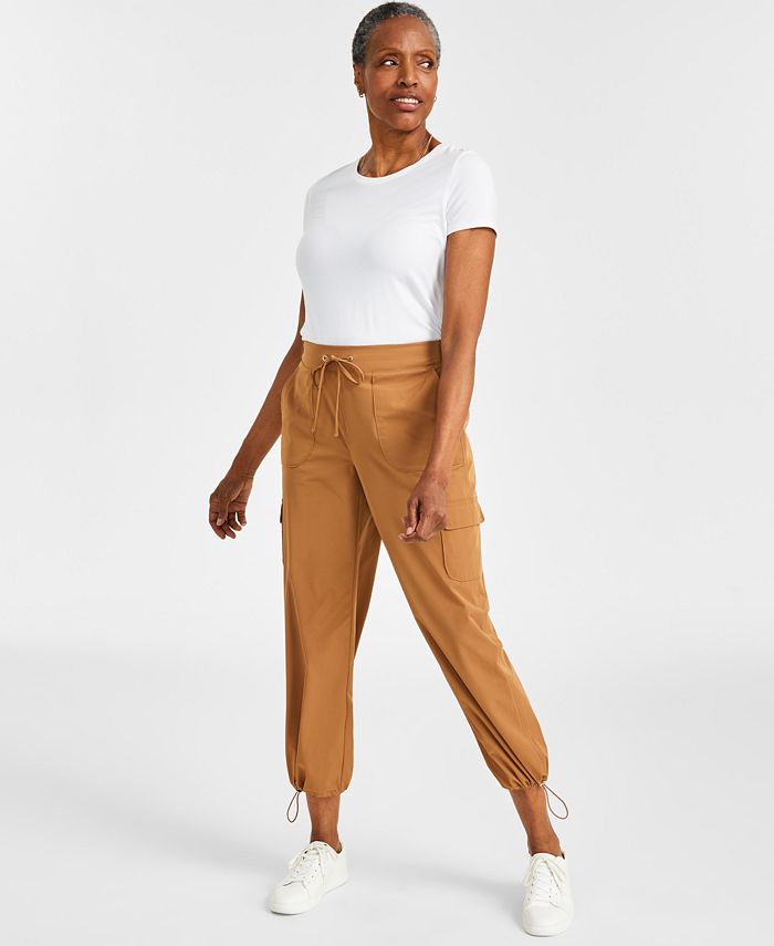 Style & Co Petite Solid Drawcord-Hem Utility Pants, Created for Macy's ...