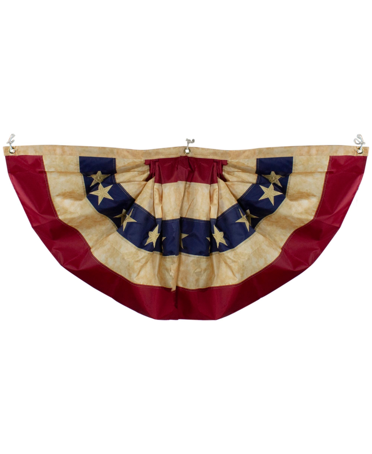 Northlight Patriotic Americana Tea-stained Pleated Bunting Flag 24" X 48" In Red
