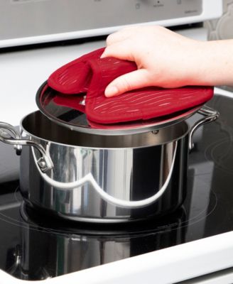 Ribbed Silicone Cotton Twill Pot Holder, Set of 2