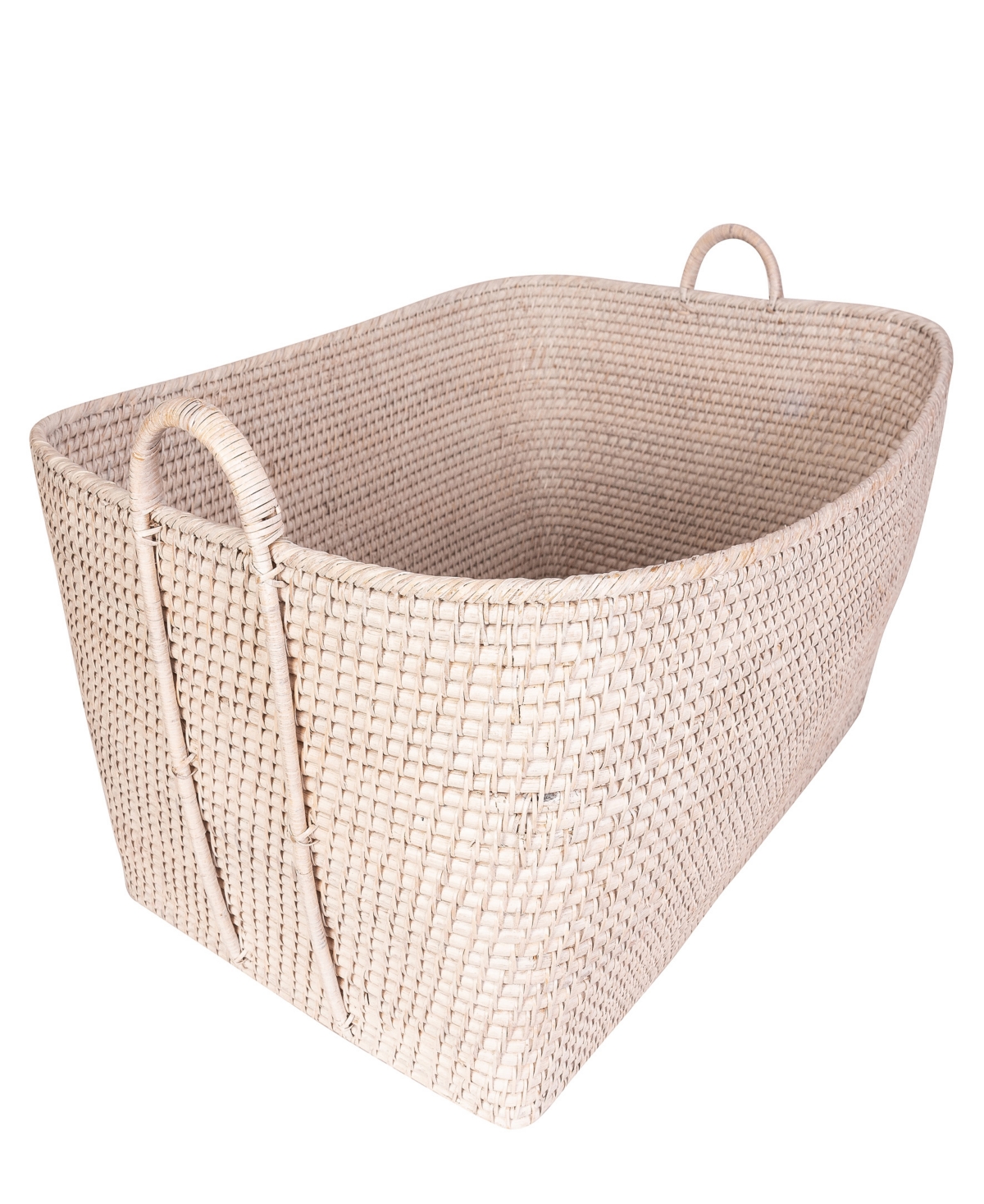 Shop Artifacts Trading Company Saboga Home Everything Basket With Hoop Handles In White Wash