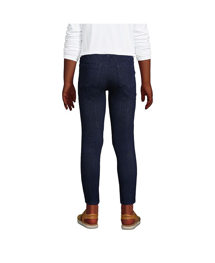 Lands' End Big Girls Iron Knee Denim Jeggings Macy's