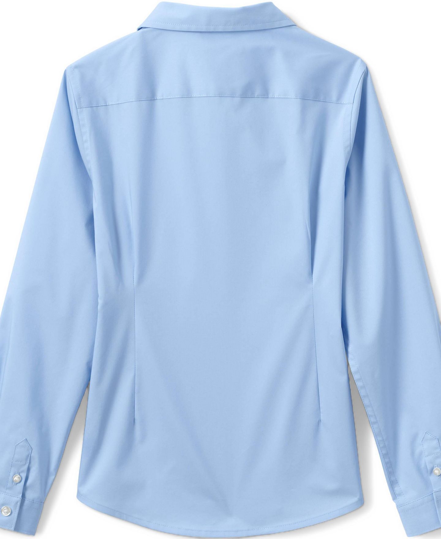 Рубашка Lands' End School Uniform No Gape Long Sleeve Stretch для девочек, цвет: Светлый морской синий — фото 2
