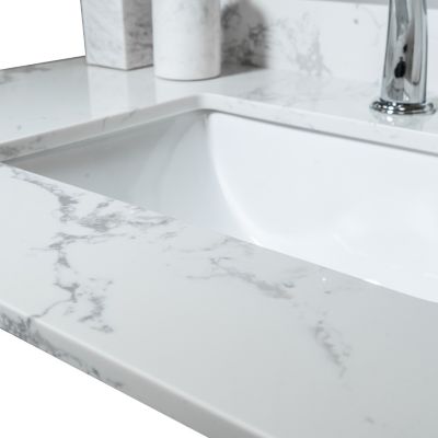 37 Inch Bathroom Vanity Top Stone Carrara New Style Tops With Rectangle Undermount