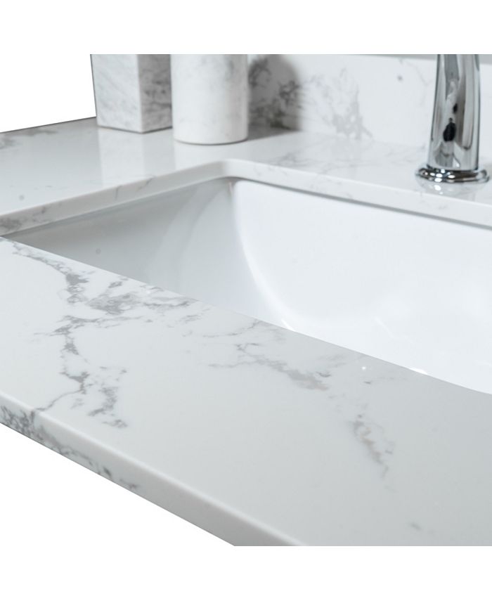 Simplie Fun Monetary 37 inch bathroom vanity top stone carrara white ...