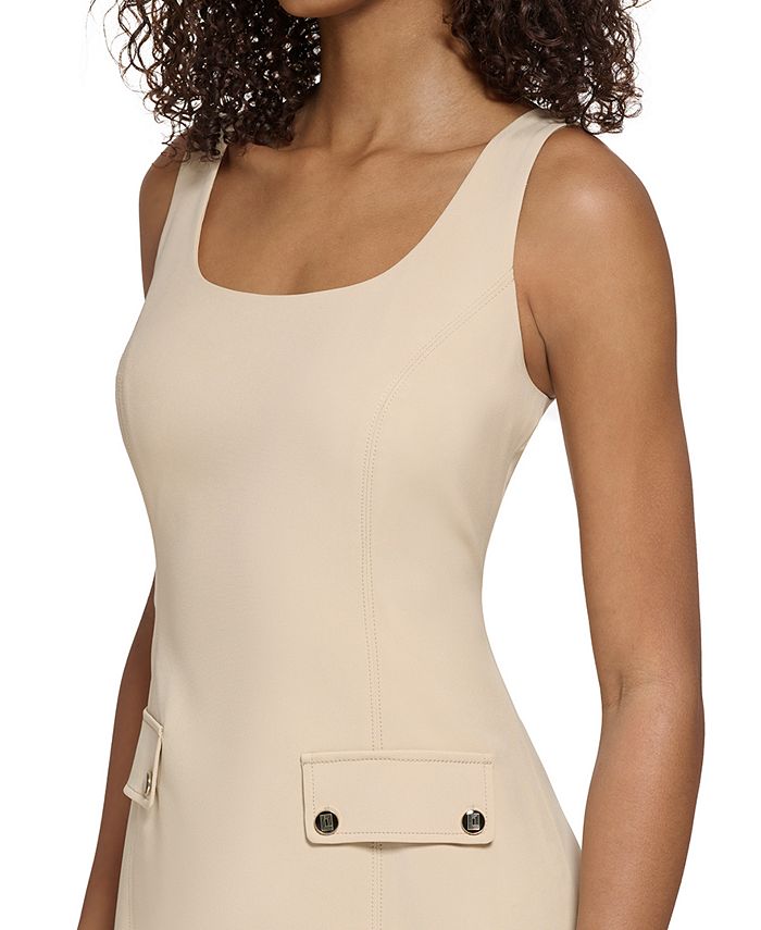 Bcbg scoop store neck fluted dress
