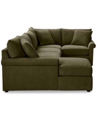 CLOSEOUT! Wrenley 138" 4-Pc. Fabric Modular Chaise Sleeper Sectional Sofa, Created for Macy's