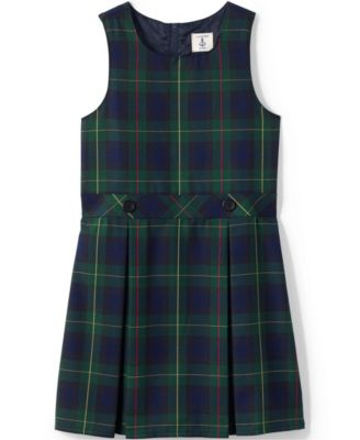 Big Girls Plus School Uniform Plaid Jumper Dress Top of Knee