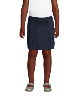 Little Girls School Uniform Ponte Button Front Skort Above the Knee