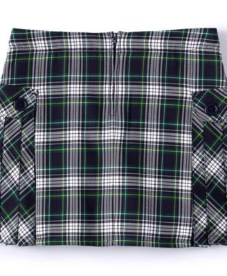School Uniform Girls Child Side Pleat Plaid Skort Above the Knee