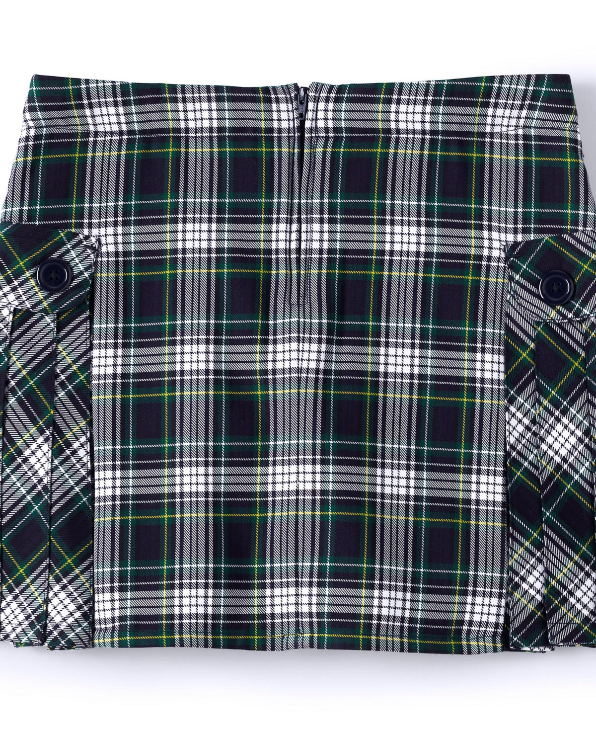Lands' End School Uniform Girls Child Side Pleat Plaid Skort Above the Knee -evergreen plaid