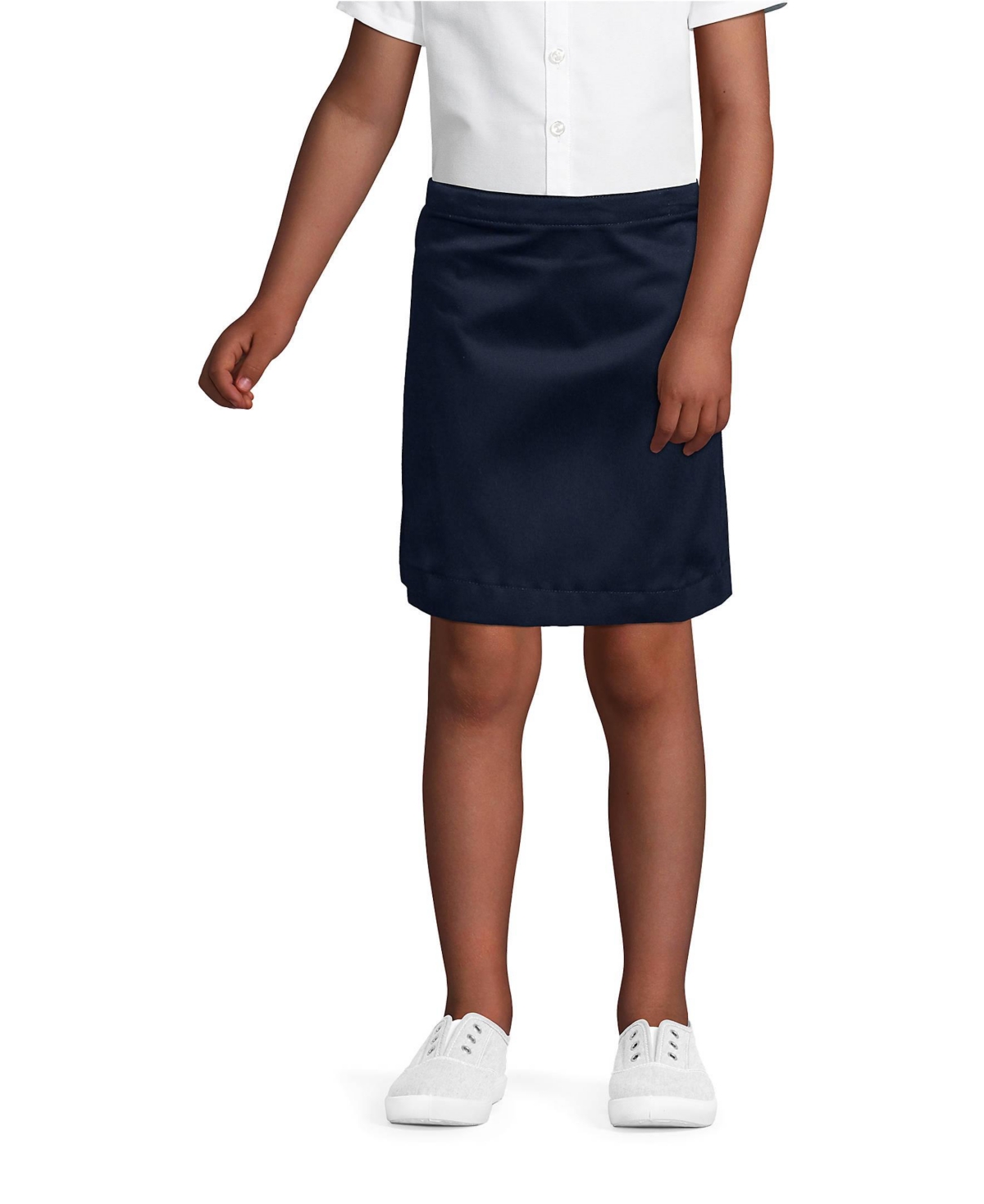 Lands' End Big Girls School Uniform Slim Blend Chino Skort Above Knee