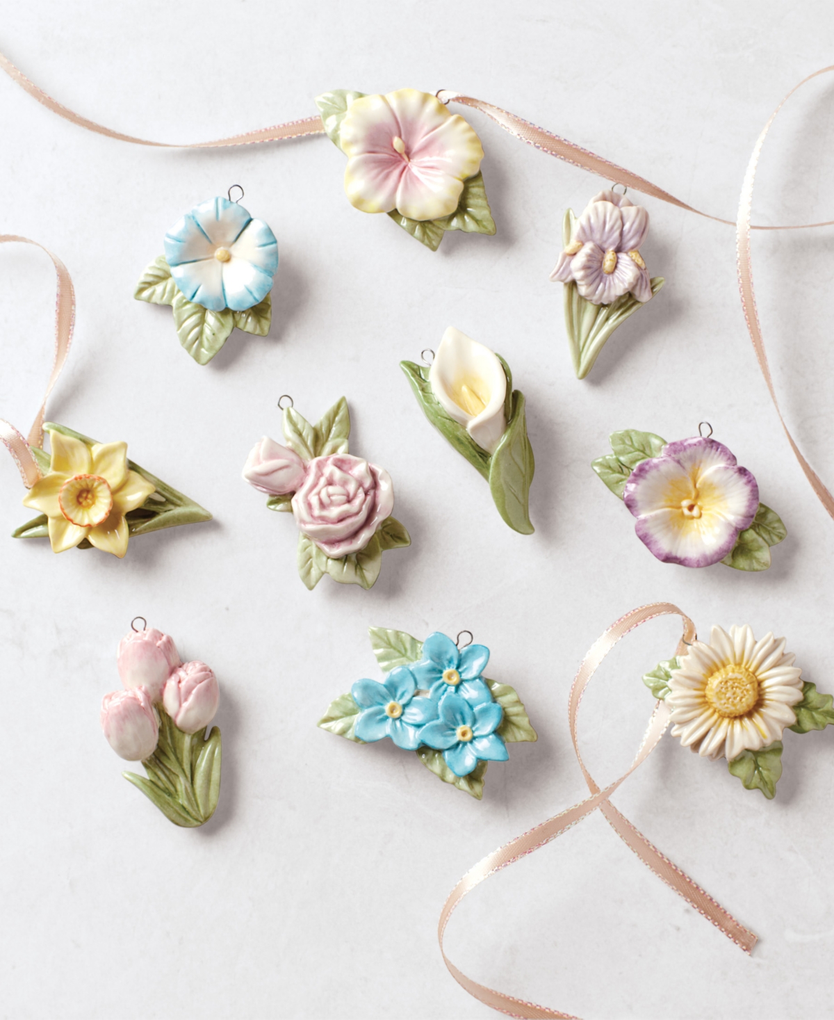 Lenox Celebrate Flowers Ornament Set, 10-Piece