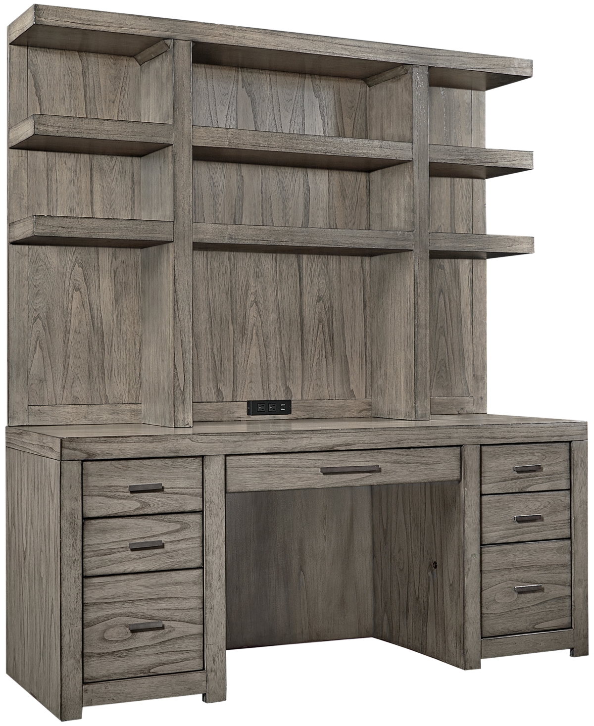 Furniture Modern Loft 2pc Credenza Set (credenza And Hutch) In Graystone