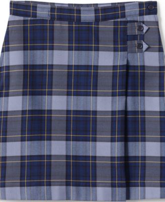 Plus Plaid School Uniform A-line Skirt Below the Knee for girls
