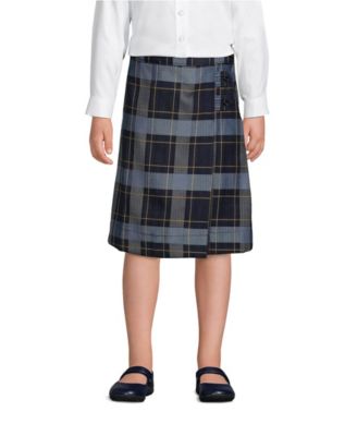 Plus Plaid School Uniform A-line Skirt Below the Knee for girls