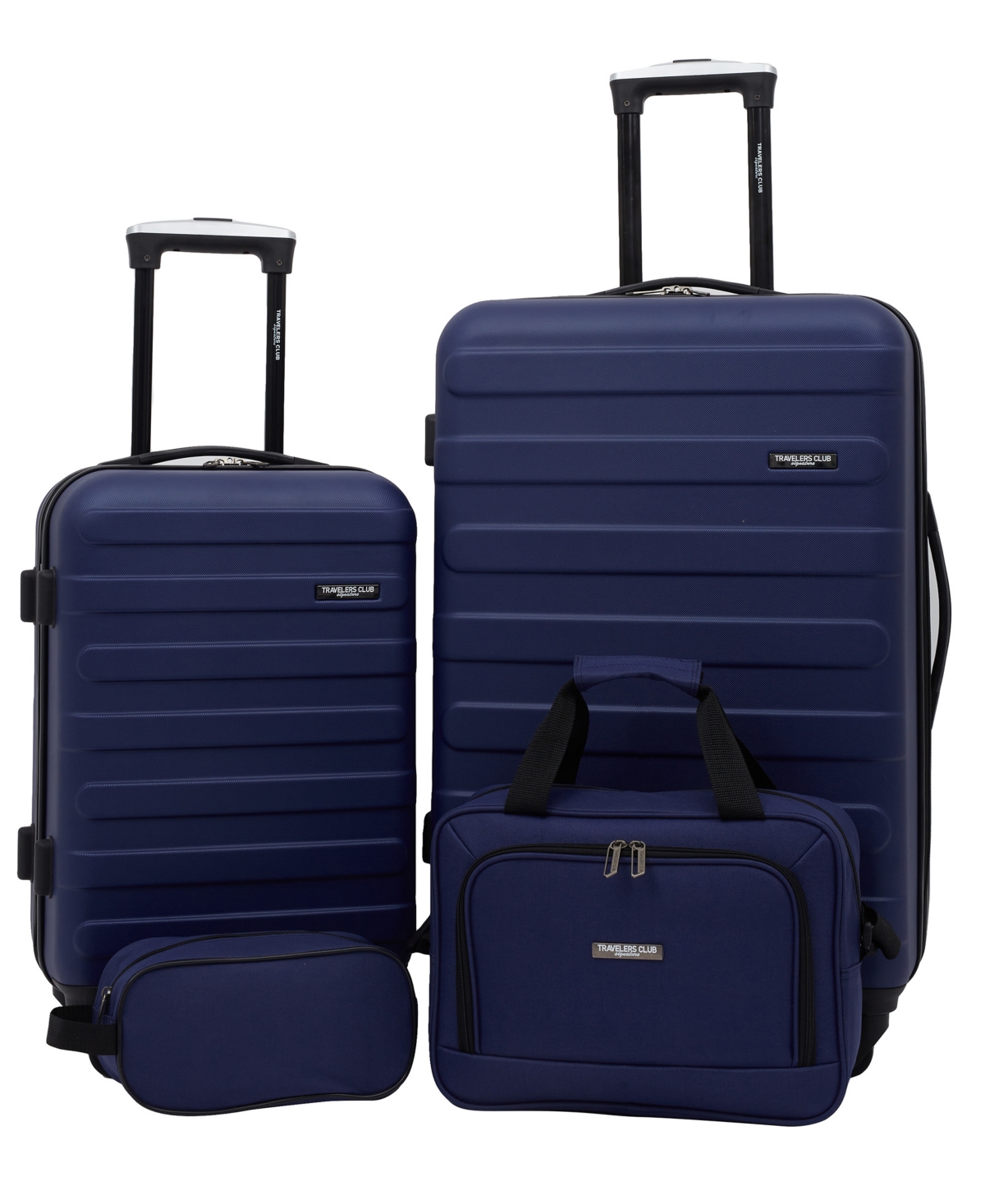 Travelers Club Austin 4 Piece Hardside Luggage Set In Navy