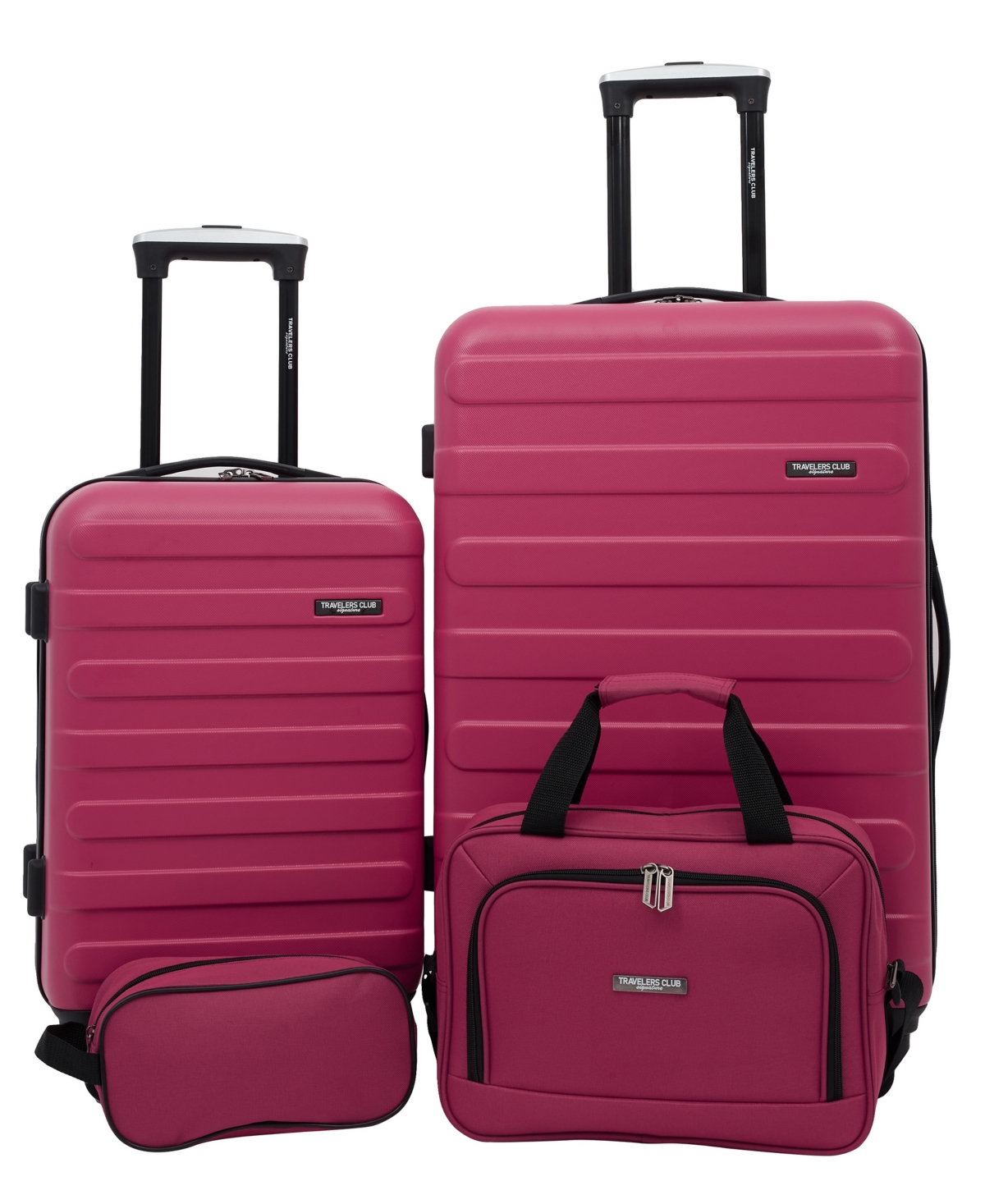 Travelers Club Austin 4 Piece Hardside Luggage Set In Viva Mengenta