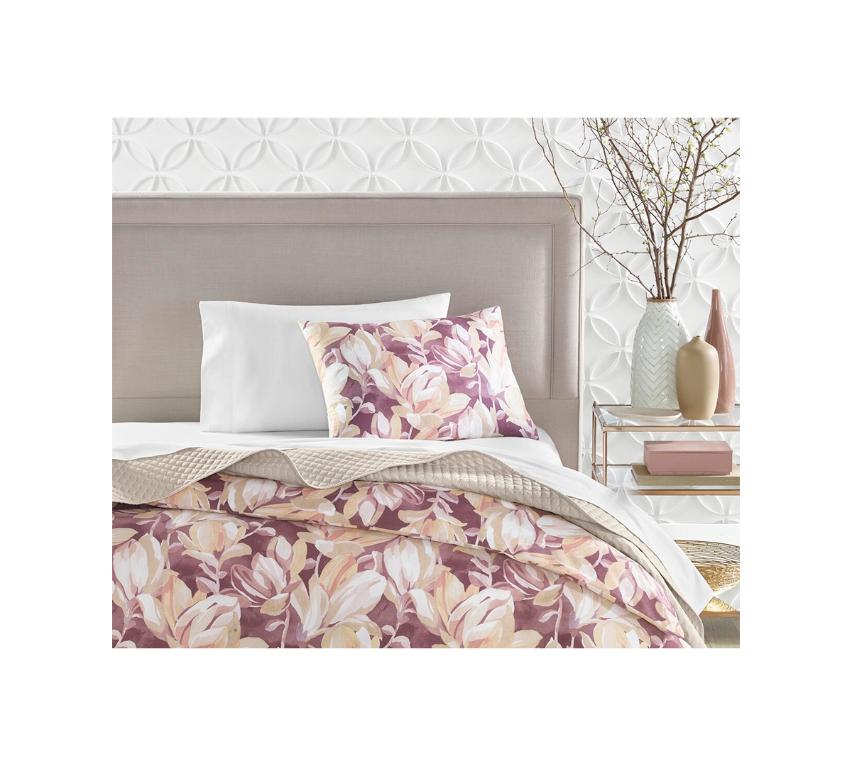 Last Act! Charter Club Damask Designs Magnolia Cotton 3-Pc. Duvet Cover Set, King, Exclusively at Macy's
