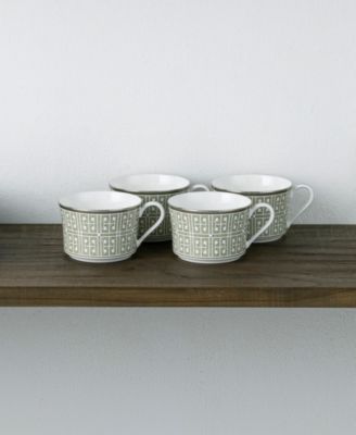 Infinity Green Platinum 4 Piece Cup Set, Service for 4