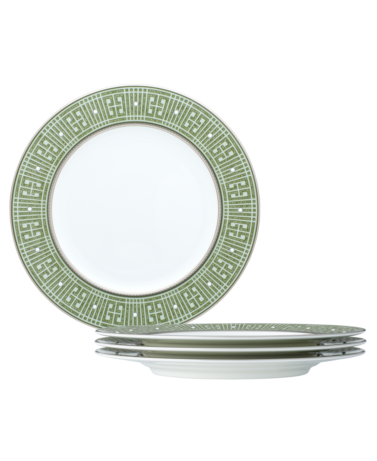Noritake Infinity Green Platinum 4 Piece Salad Plate Set, Service For 4 In Green Platinum