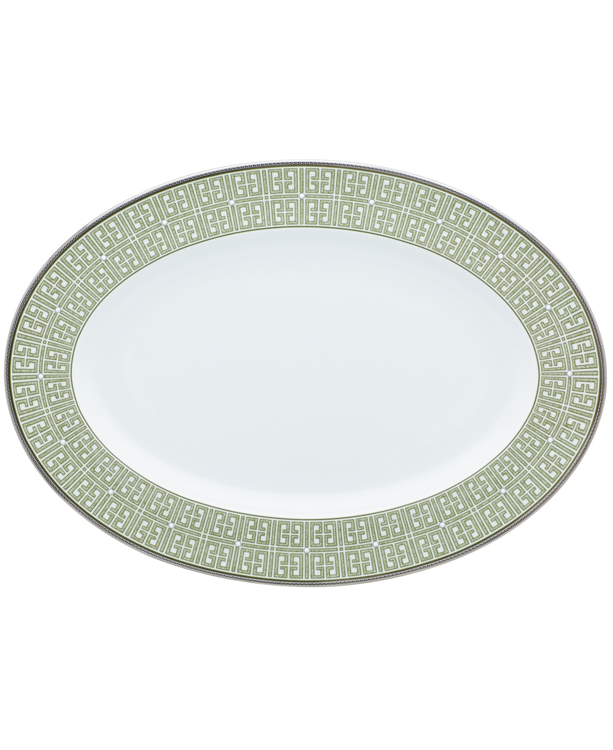 Noritake Infinity Green Platinum Oval Platter, 16" In Green Platinum