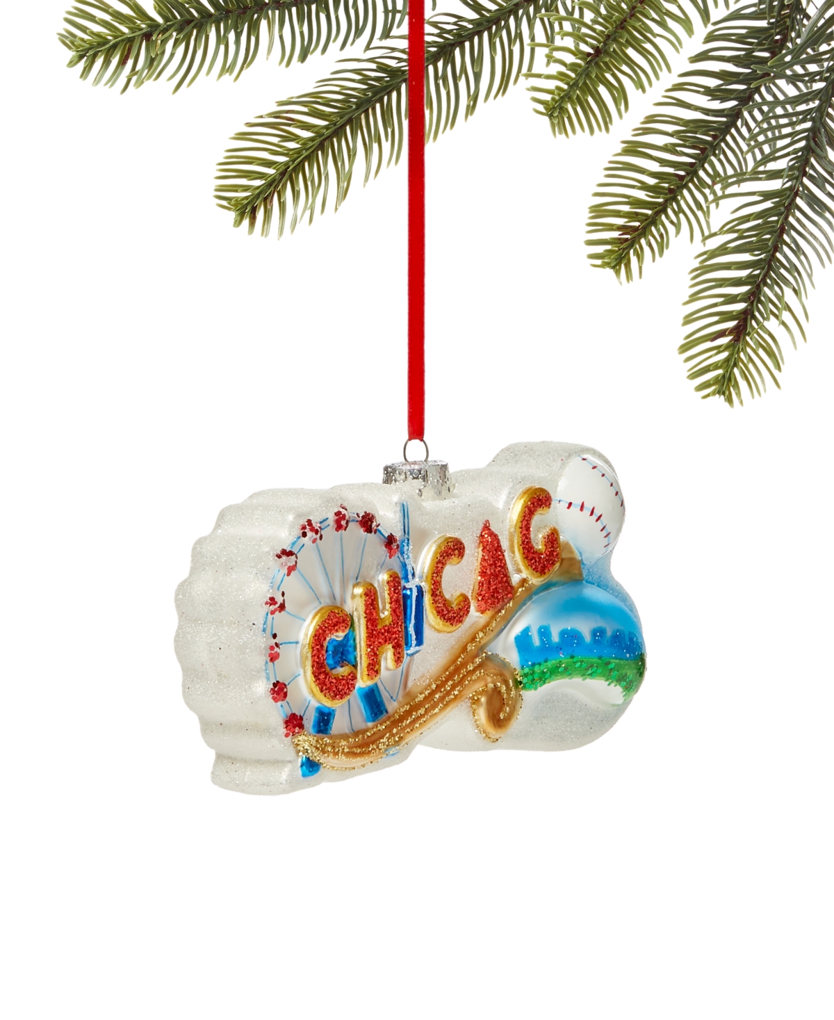 Holiday Lane Chicago Icons Glittered Glass Ornament, Exclusively at Macy's - No