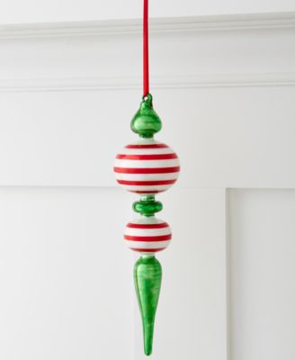 Holiday Lane - Christmas Cheer Green and Red Finial Ornament