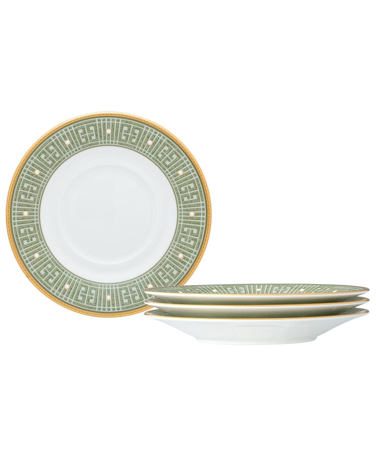 Noritake Infinity 4 Piece Saucer Set, Service For 4 In Green Gold