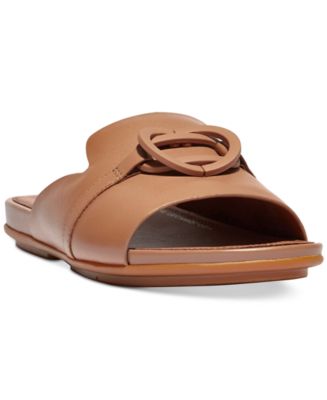 FitFlop Women's Gracie Rubber Circlet Leather Slides Sandal - Macy's