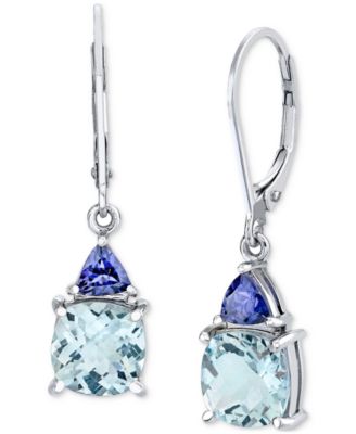 Aquamarine (2-5/8 Ct. T.w.) & Iolite (3/8 Ct. T.w.) Drop Earrings In ...