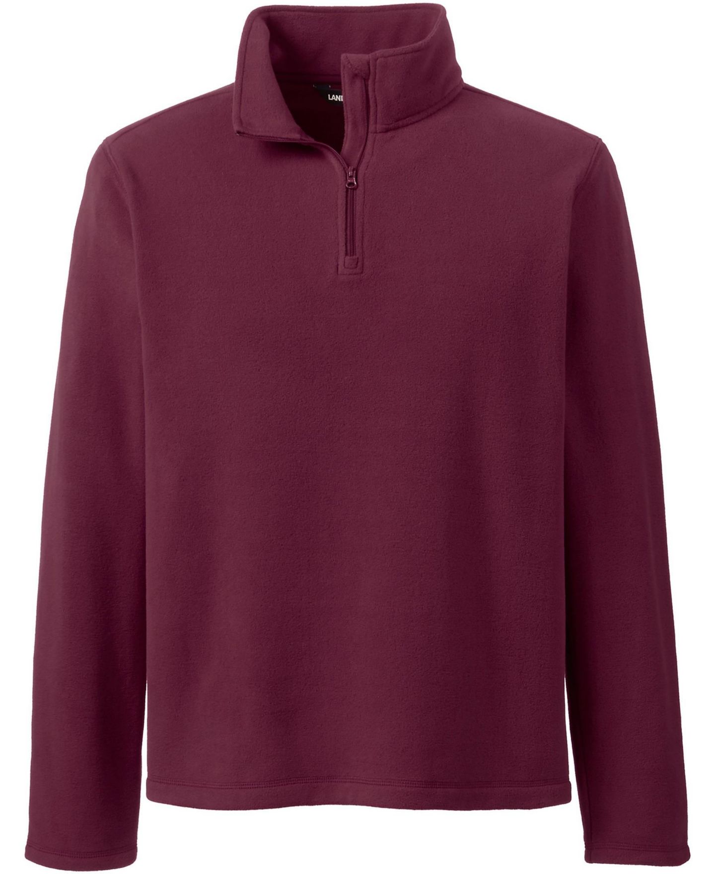 Мужской свитер Lands' End Lightweight Fleece Quarter Zip Pullover, цвет: Бордовый — фото 8