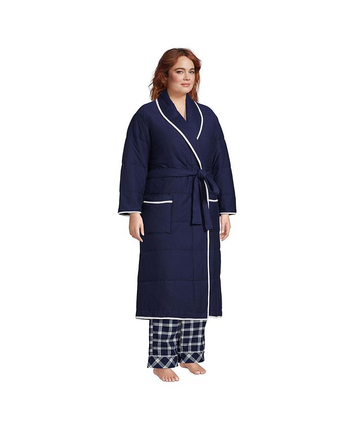 Lands' End Women's Plus Size Quilted Robe Macy's