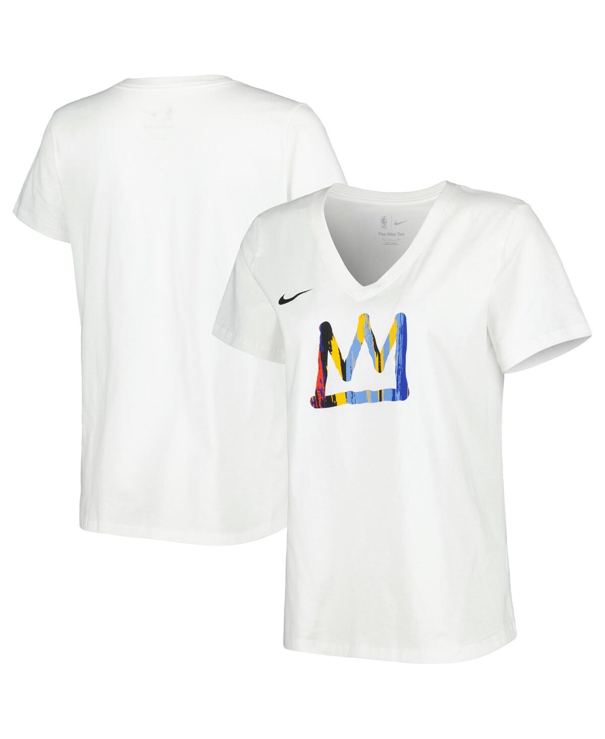Women's NikeBrooklyn Nets 2022/23 City Edition Essential V-Neck T-shirt - White