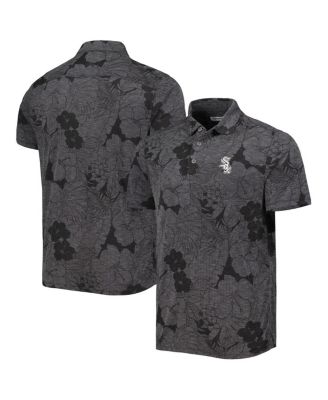 Men's Black Chicago White Sox Miramar Blooms Polo Shirt