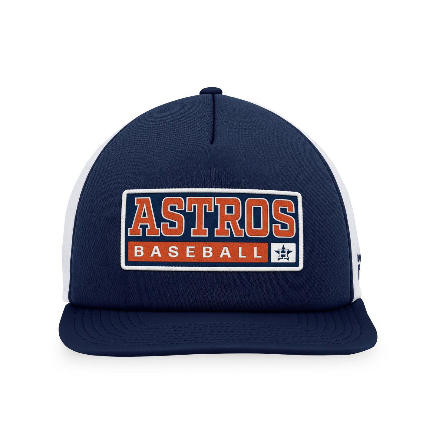 Мужская кепка Majestic Navy, White Houston Astros Foam Trucker Snapback Hat — фото 2