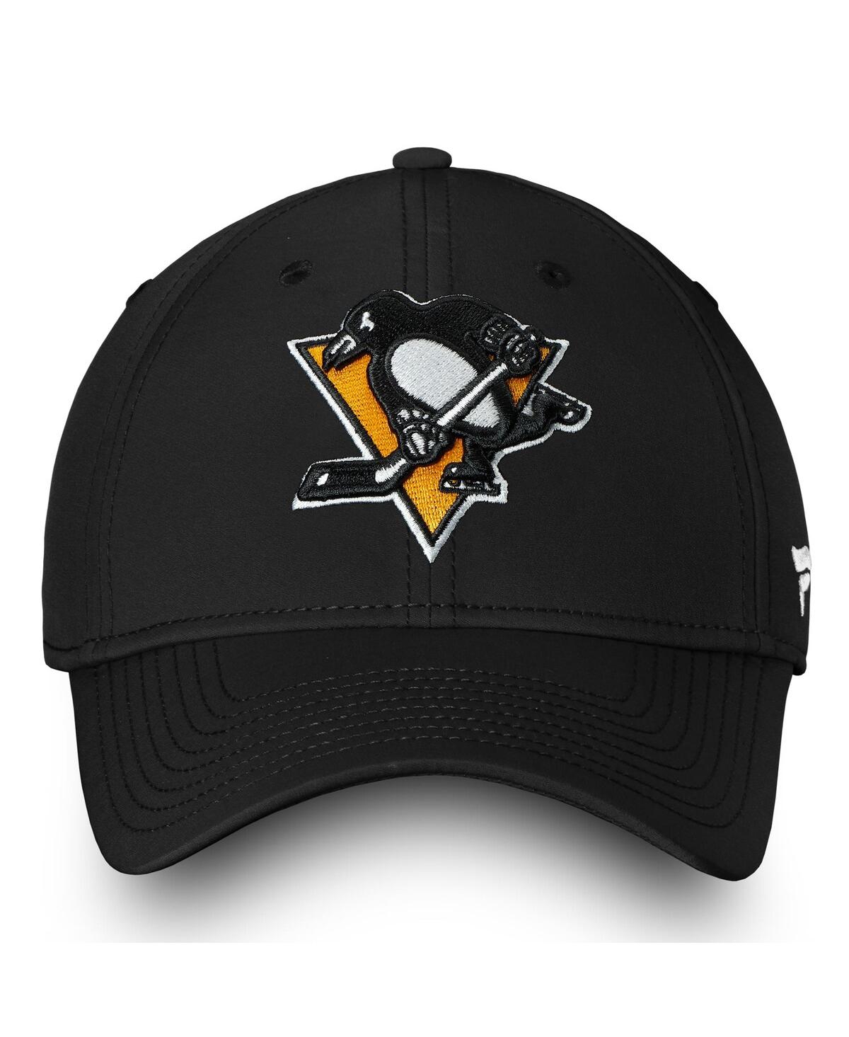 Fanatics Men's Black Pittsburgh Penguins Core Primary Logo Snapback Adjustable Hat In Black