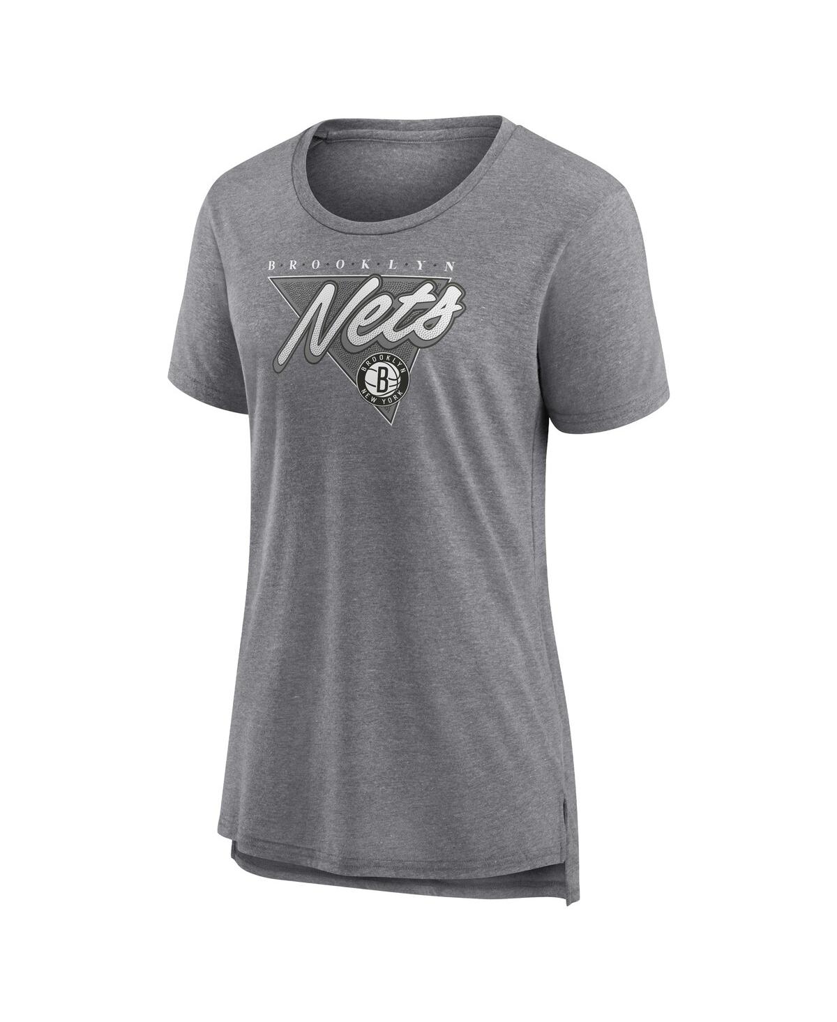 Fanatics Women's  Heathered Gray Brooklyn Nets True Classics Tri-blend T-shirt In Heathered Gray