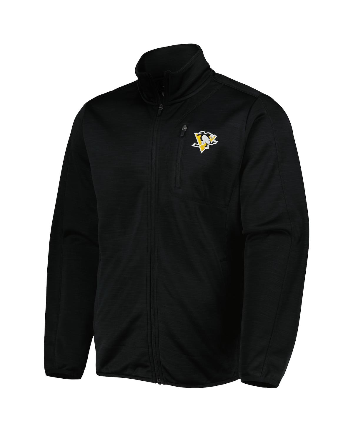G-III SPORTS BY CARL BANKS MEN'S G-III SPORTS BY CARL BANKS BLACK PITTSBURGH PENGUINS CLOSER TRANSITIONAL FULL-ZIP JACKET 
