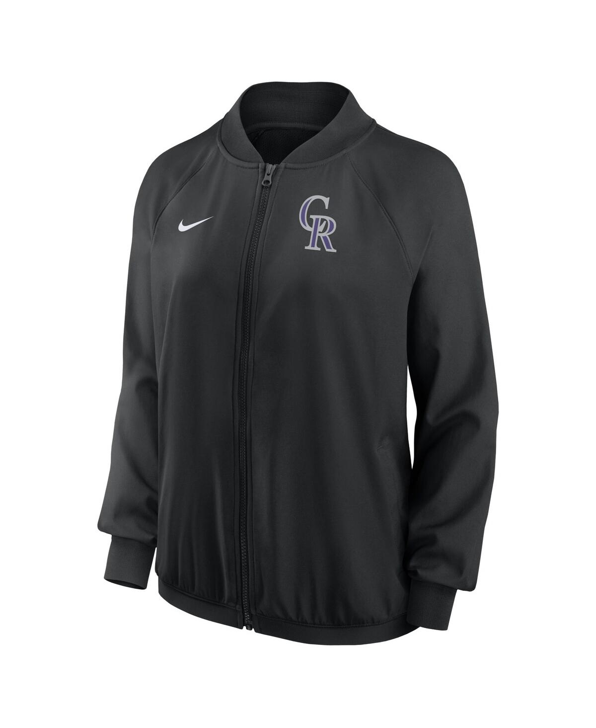 Nike Women's  Black Colorado Rockies Authentic Collection Team Raglan Performance Full-zip Jacket In Black