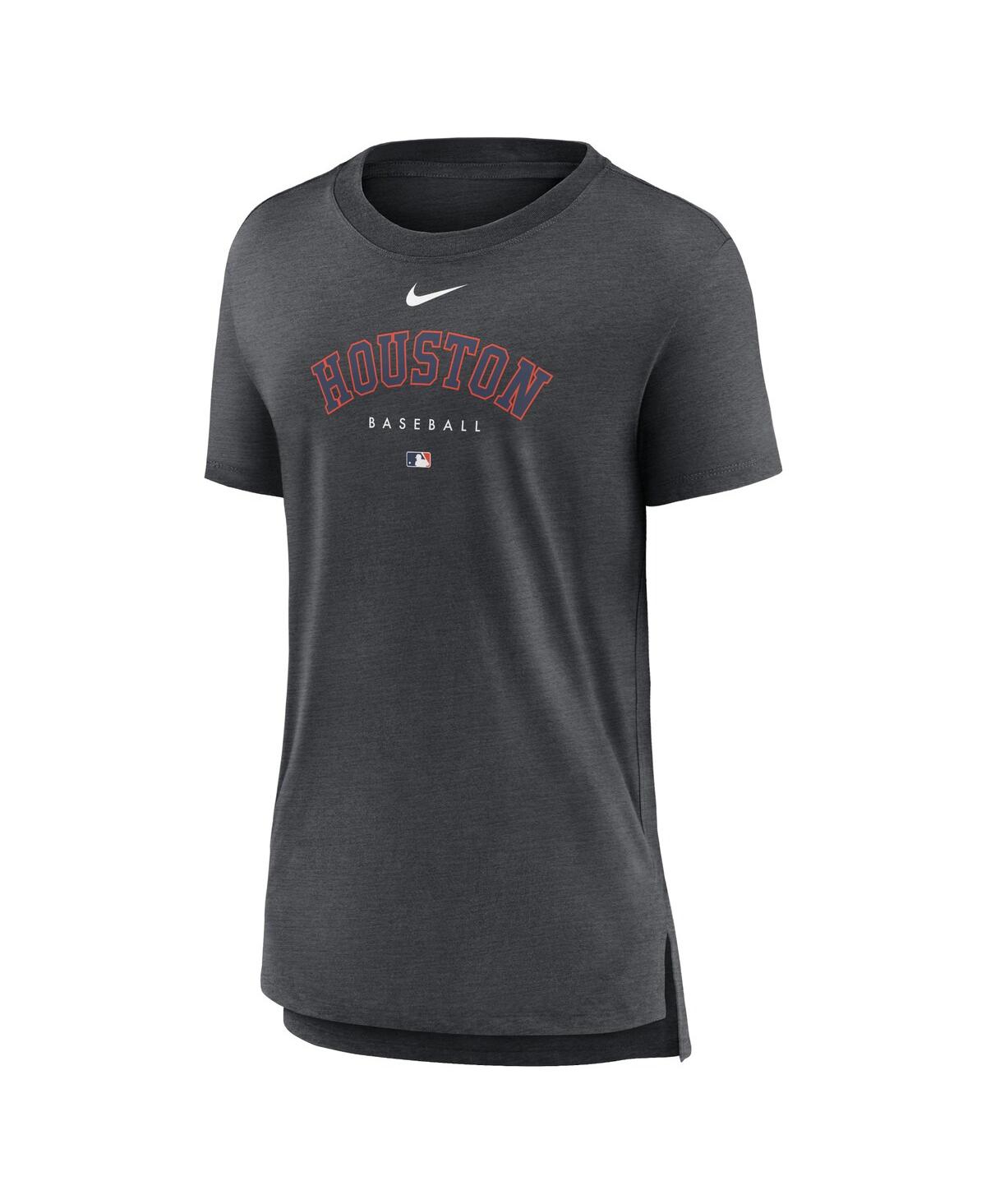 Nike Women's  Heather Charcoal Houston Astros Authentic Collection Early Work Tri-blend T-shirt In Heather Charcoal
