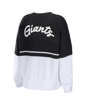 Women's Black, White San Francisco Giants Chunky Pullover Sweater