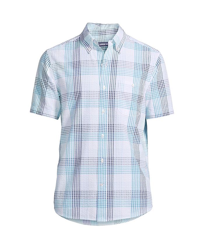 Lands End Men s Traditional Fit Short Sleeve Seersucker Shirt