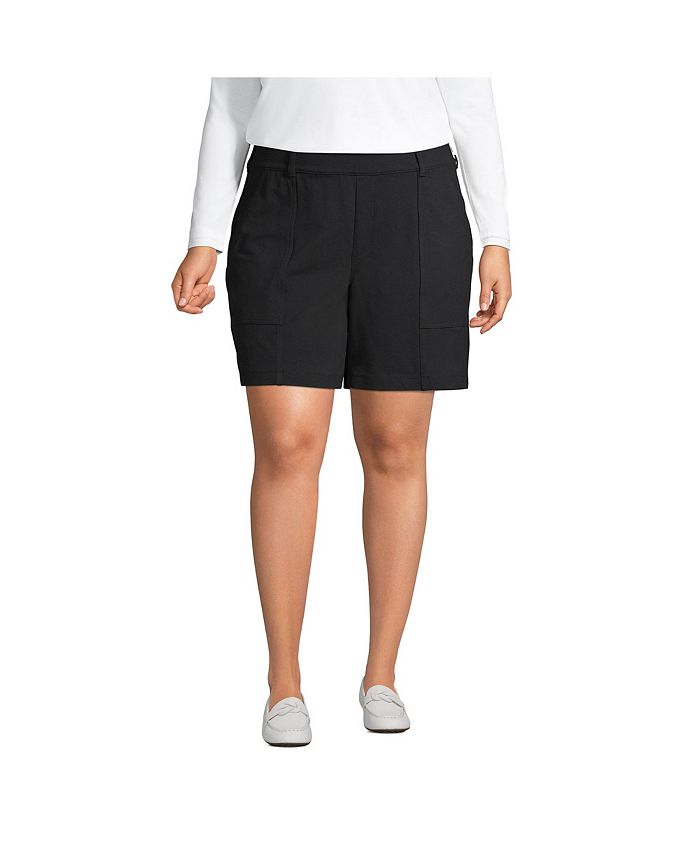 Lands' End Plus Size Mid Rise Starfish Knit 7" Utility Shorts Macy's