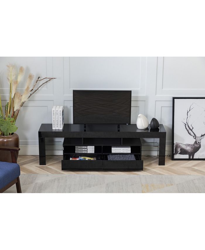 Simplie Fun Wood Media Storage Console for 65 Inch TV, Flat Screen TV Gaming Consoles