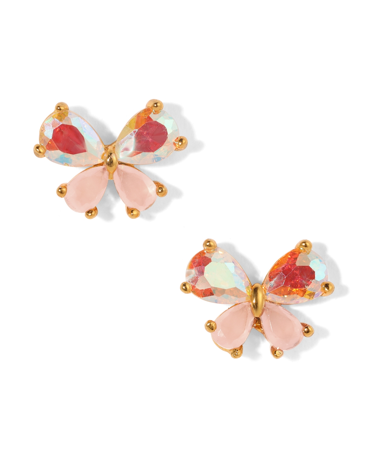 Girls Crew Faux Cubic Zirconia Kaleidoscope Butterfly Stud Earrings In Gold