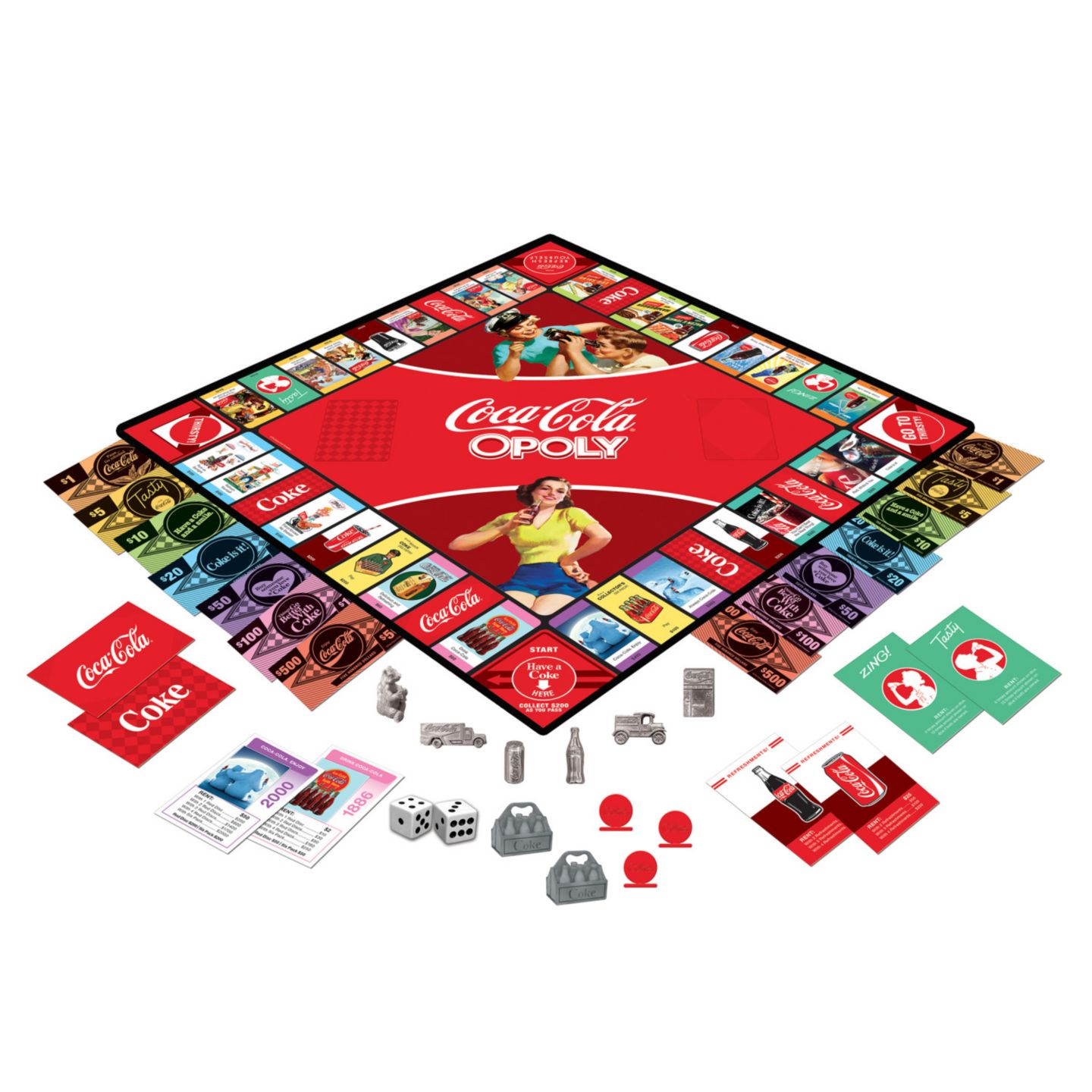 Детская настольная игра MasterPieces Puzzles Coca-Cola Opoly Classic Board Game, от 8 лет — фото 2