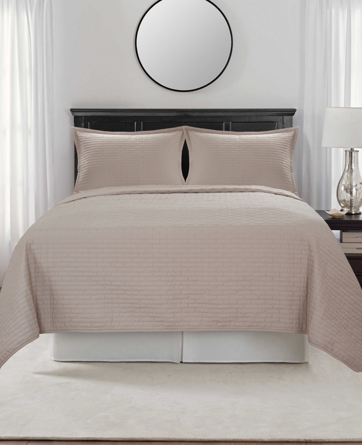 Shop Videri Home Brick Quilted Coverlet, King In Neutral