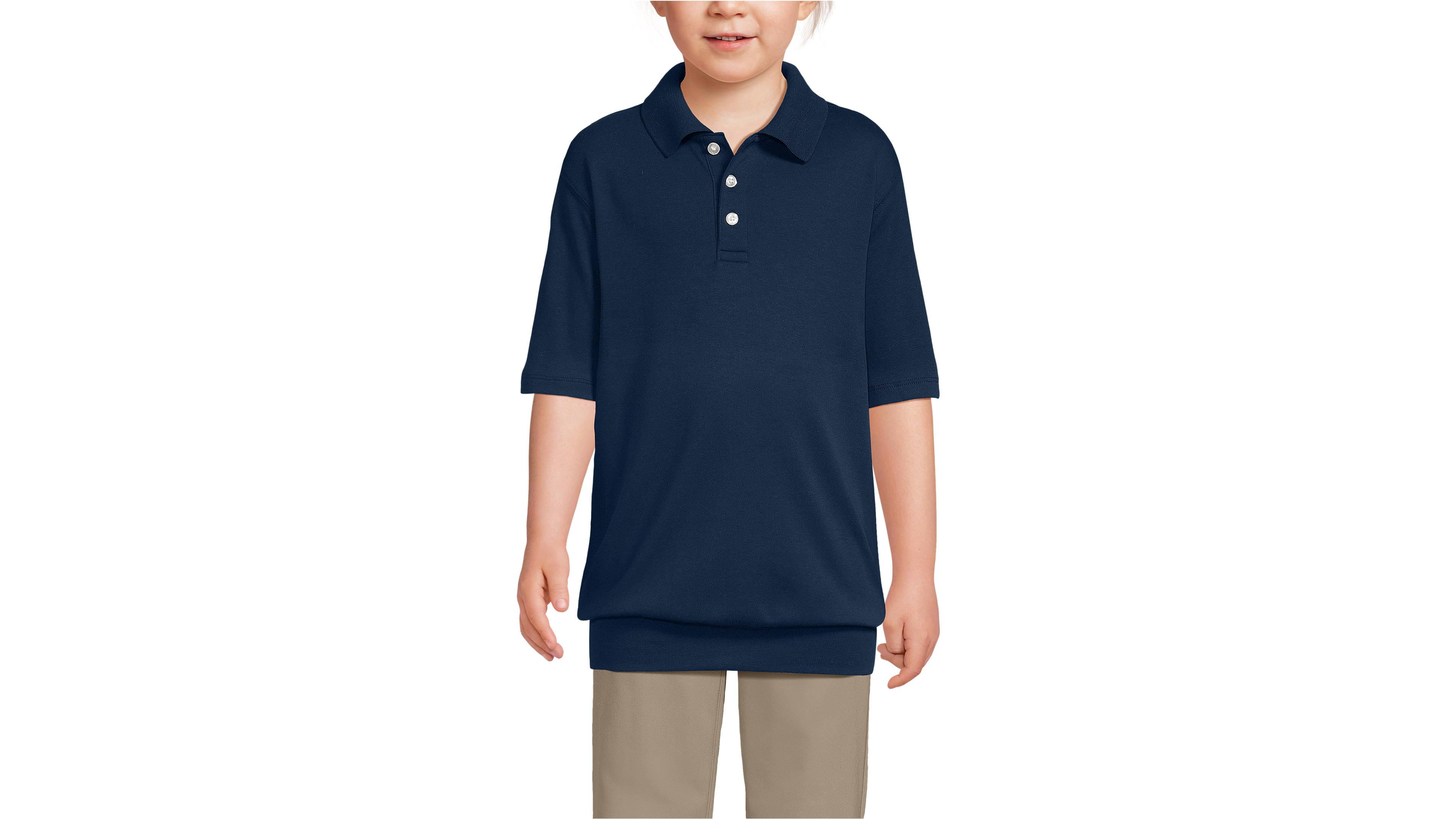 Lands' End Girls School Uniform Short Sleeve Banded Bottom Polo Shirt